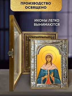 Икона Иулия Анкирская в ризе и деревянном киоте, 33х27 см