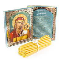 Свечи сорокоустные №50 (40шт, 19см, 1,7ч), Казанская Свечи сорокоустные №50 (40шт, 19см, 1,7ч), Казанская