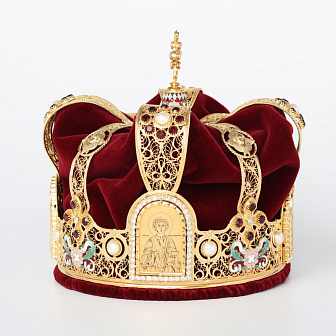 Венцы венчальные №4 / пара / филигрань, эмаль / золочение