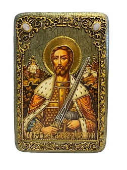 Икона из дуба ''Александр Невский''