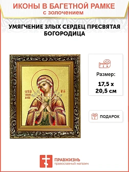 Икона Божией Матери "Умягчение злых сердец" с золочением поталью, 03079-УЛ