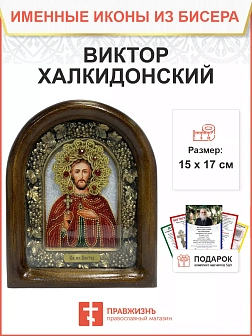 Икона именная Виктор Халкидонский Мученик 046 17 см Литография A-0034-1_YAP