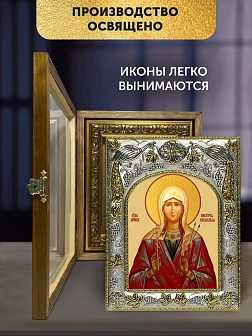 Икона Виктория Кордувийская в ризе и деревянном киоте, 26х22 см