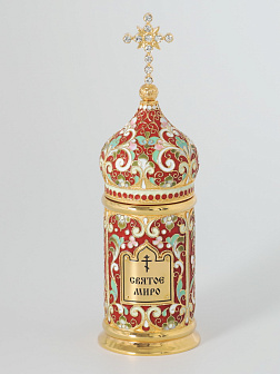 Сосуд для миро филигрань, эмаль / золочение
