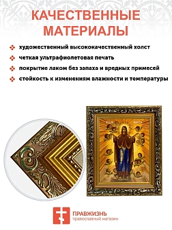Икона Божией Матери Нерушимая Стена, узкая рамка 17,5х20,5х2 см 191