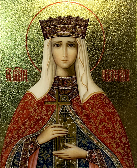 Икона Екатерина великомученица с золочением, узкая рамка 17,5х20,5х2 см