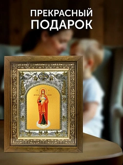 Икона Валаамская Божия Матерь в ризе и деревянном киоте, 26х22 см Икона Валаамская Божия Матерь в ризе и деревянном киоте, 26х22 см