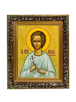 Икона Артемий Веркольский праведный, узкая рамка 17,5х20,5х2 см 034
