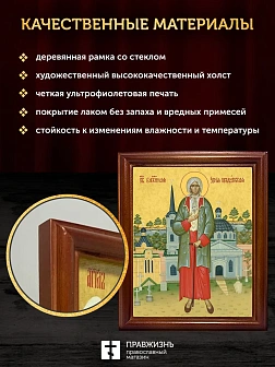 Икона Ксения Петербургская блаженная, деревянная рамка со стеклом 15х18х2 см 089