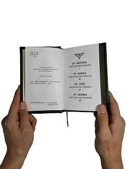 Подарочный набор книг в кожаном переплете: Библия 03.10 и Евангелие 09.35 цвет зеленый