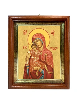 Икона Божией Матери Киккская в киоте 18х21х4 см 1120