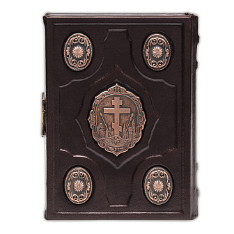 Евангелие 170х120 кожаный оклад г / пл патинирование