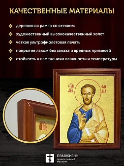 Икона Фаддей апостол с золочением, деревянная рамка со стеклом 15х18х2 см 1237 Икона Фаддей апостол с золочением, деревянная рамка со стеклом 15х18х2 см 1237