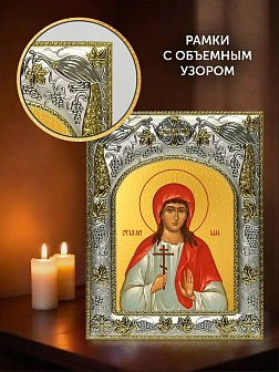 Икона Алла Готфская в ризе и киоте под дерево, 27х23 см