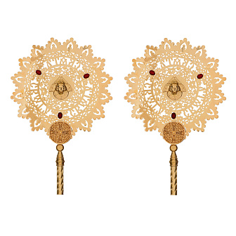 Рипида №11а штамповка золочение камни (пара)