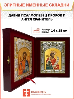 Икона складень Давид Псалмопевец и Ангел Хранитель 159 Икона складень Давид Псалмопевец и Ангел Хранитель 159