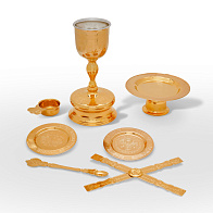 Потир 0.75 с принадлежностями с вклад. (нерж. сталь) золочение