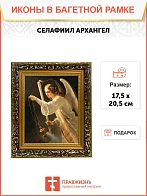 Икона Селафиил Архангел, узкая рамка 17,5х20,5х2 см 1225