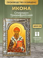 Икона Спиридон Тримифунтский в ризе, 18x24 см