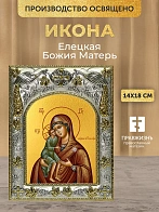 Икона Елецкая Божия Матерь в ризе, 18х14 см