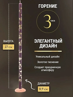 Каталог товаров pravzhizn Свечи праздничные №20/40 (уп 10шт), ФИОЛЕТОВЫЕ (Золотая лоза) Свечи праздничные №20/40 (уп 10шт), ФИОЛЕТОВЫЕ (Золотая лоза)