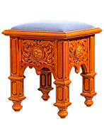 Пуфик резной с бархатной обтяжкой ''Новый Валаам''.