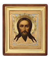 Икона живописная в киоте 60х80 масло, риза №61, эмаль, киот №1 Спас Нерукотворный Икона живописная в киоте 60х80 масло, риза №61, эмаль, киот №1 Спас Нерукотворный