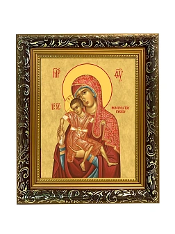 Икона Божией Матери Киккская, узкая рамка 17,5х20,5х2 см 1120