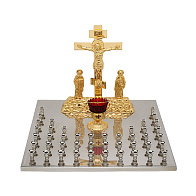 Крышка панихидного стола 44 свечи нержавеющая сталь частичное золочение