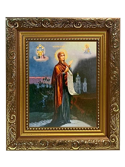 Икона Божьей Матери Боголюбская, широкая рамка 19,5х22,5х2 см 1182 Икона Божьей Матери Боголюбская, широкая рамка 19,5х22,5х2 см 1182