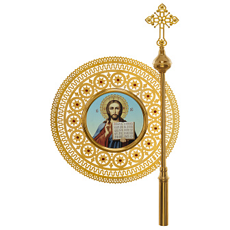 Хоругви №17 штамповка гравировка золочение камни без древок (пара)