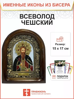 Икона именная Всеволод Чешский Благоверный Князь 053А 17 см Литография A-0036-1_YAP