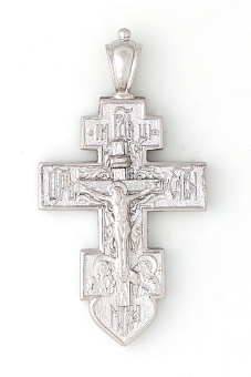 Крест мощевик малый латунь / серебрение