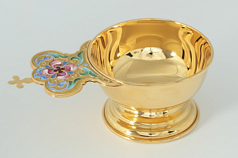 Ковш для теплоты №2 филигрань, эмаль, роспись / золочение