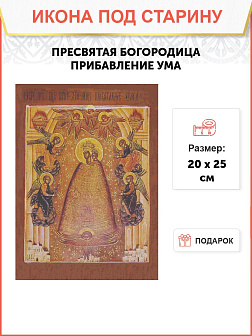 Икона Пресвятой Богородицы ПРИБАВЛЕНИЕ УМА (ПОД СТАРИНУ)