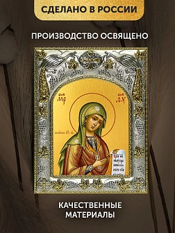 Икона Боголюбская Божия Матерь в ризе, 18х14 см