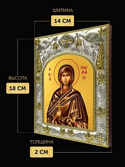 Икона Фомаида Египетская в ризе, 18х14 см