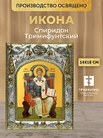 Икона Спиридон Тримифунтский в ризе, 18х14 см