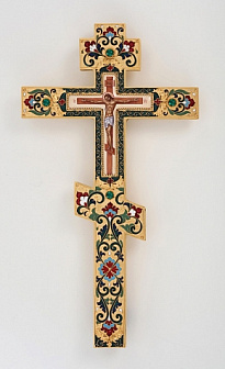 Крест напрестольный №2 филигрань, эмаль, финифть / золочение