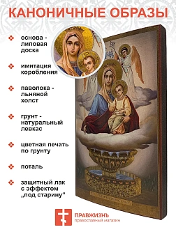 Икона Пресвятая Богородица Прибавление Ума дерево 19х24 см