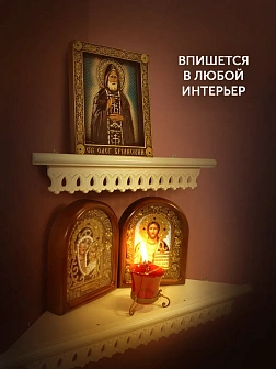 Икона Святой благоверный князь Олег Брянский, резная из дерева