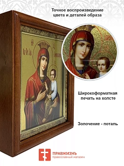 Икона 132 Скоропослушница Божия Матерь золочение поталь киот 21 см