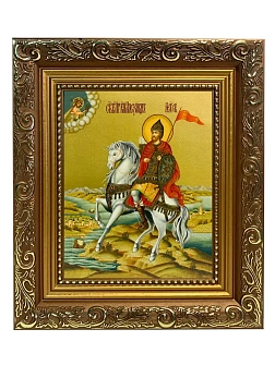 Икона Александр Невский Благоверный Князь, широкая рамка 19,5х22,5х2 см 020 Икона Александр Невский Благоверный Князь, широкая рамка 19,5х22,5х2 см 020