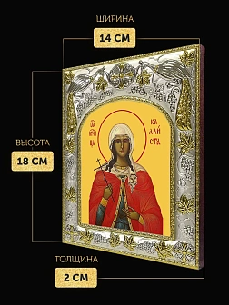 Икона Каллиста Никомидийская в ризе, 18х14 см