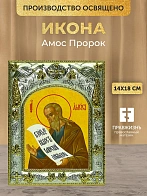 Икона Амос Пророк в ризе, 18х14 см