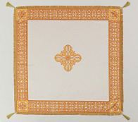 Пелена шелк печать с кистями 1.3х1.3 (на престол 1,0х1,0)