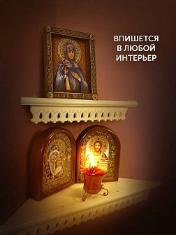 Икона Преподобная Ангелина Сербская, резная из дерева