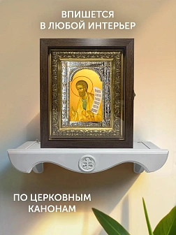 Икона Гедеон Пророк в ризе и киоте под дерево, 33х27 см