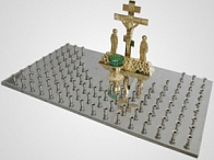 Крышка панихидного стола 106 свечей нержавеющая сталь частичное золочение