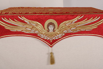 Пелена №13 парча вышивка на глазете 1,3х1,3 (на престол 1,0х1,0)